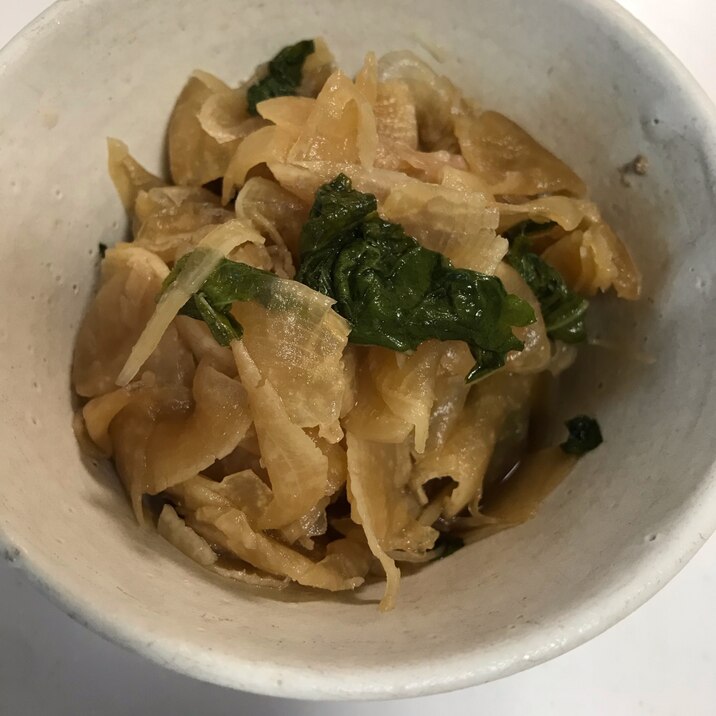 レンジでひらひら大根と大葉の煮物